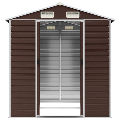 Casetta da giardino marrone 191x215x198 cm in acciaio zincato | homemem39