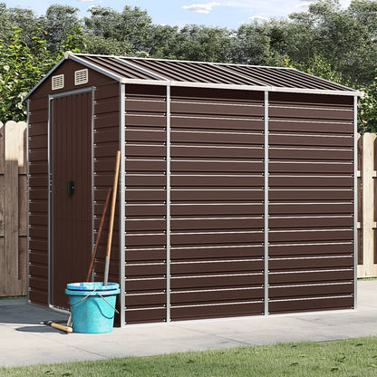 Casetta da giardino marrone 191x215x198 cm in acciaio zincato | homemem39
