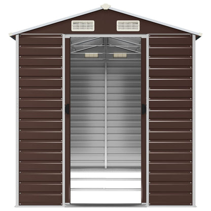 Casetta da giardino marrone 191x300x198 cm in acciaio zincato | homemem39