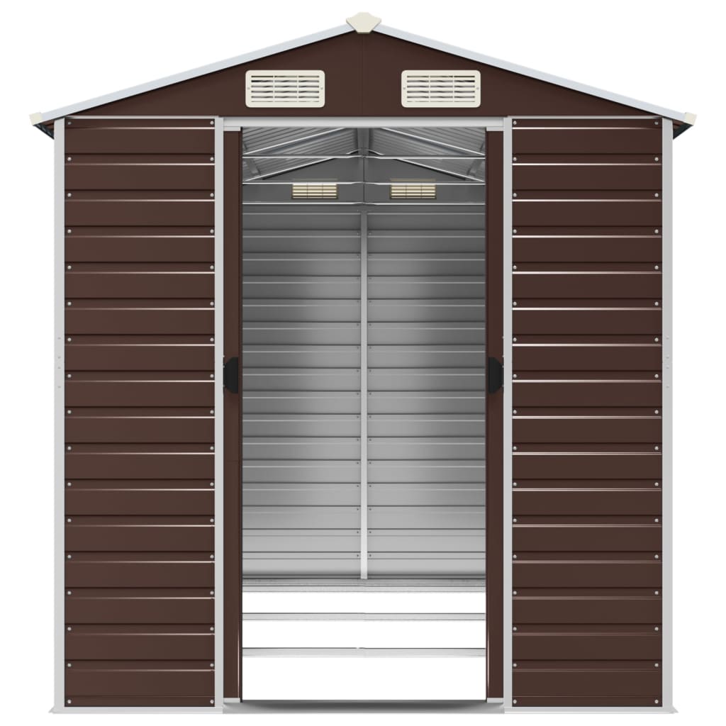 Capanno da Giardino Marrone 191x300x198 cm in Acciaio Zincato - homemem39