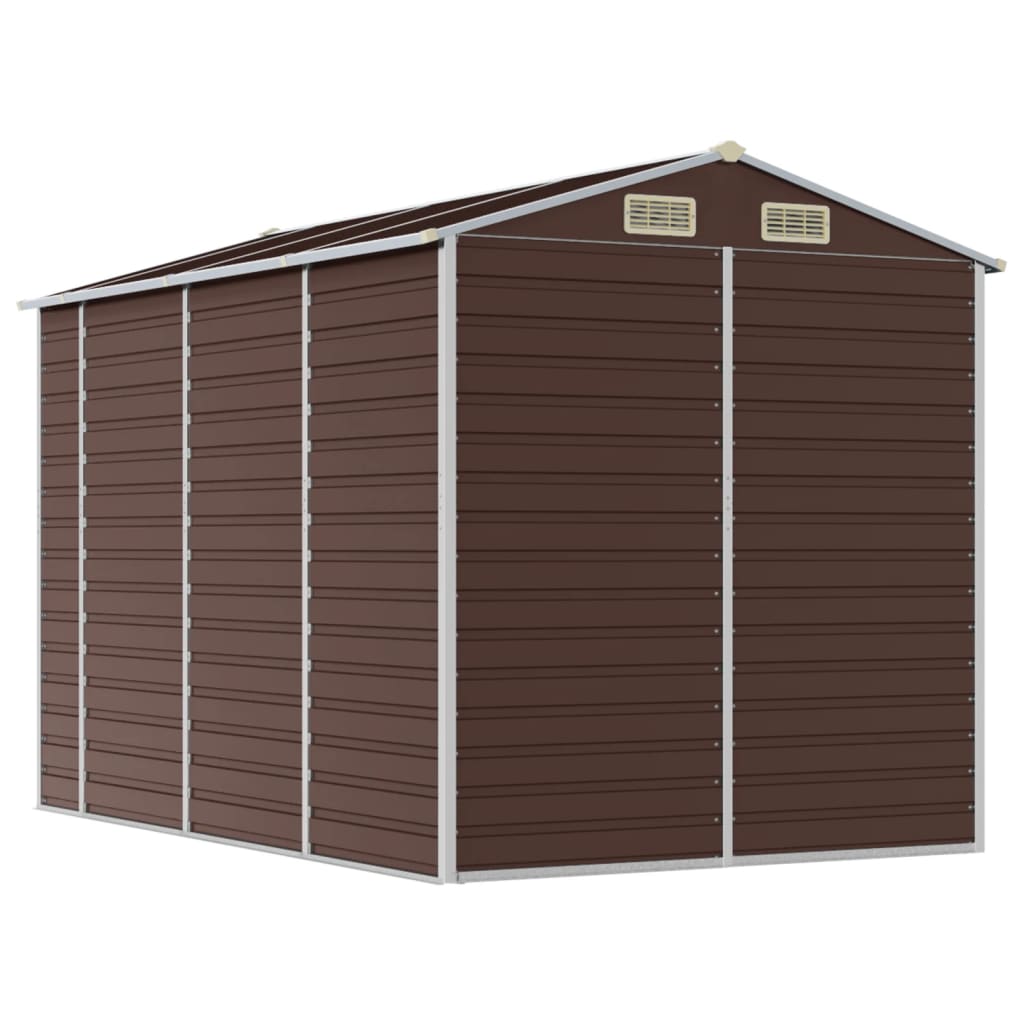 Casetta da giardino marrone 191x300x198 cm in acciaio zincato | homemem39