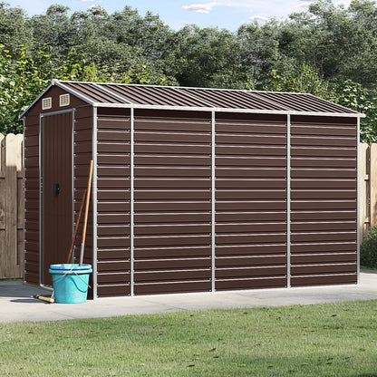 Capanno da Giardino Marrone 191x300x198 cm in Acciaio Zincato - homemem39
