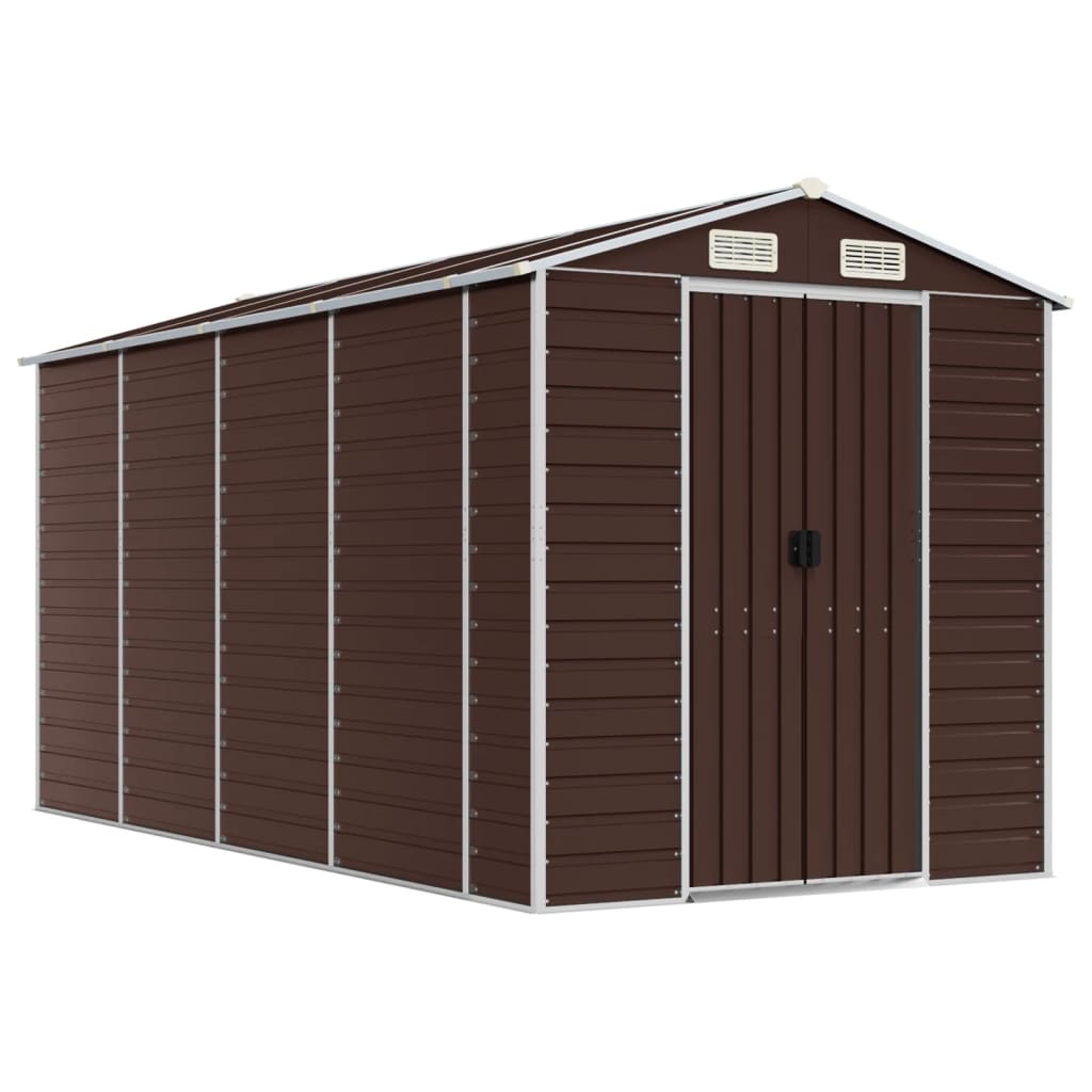 Capanno da Giardino Marrone 191x385x198 cm in Acciaio Zincato - homemem39