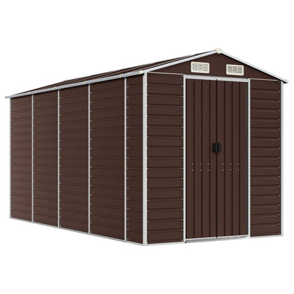 Capanno da Giardino Marrone 191x385x198 cm in Acciaio Zincato - homemem39