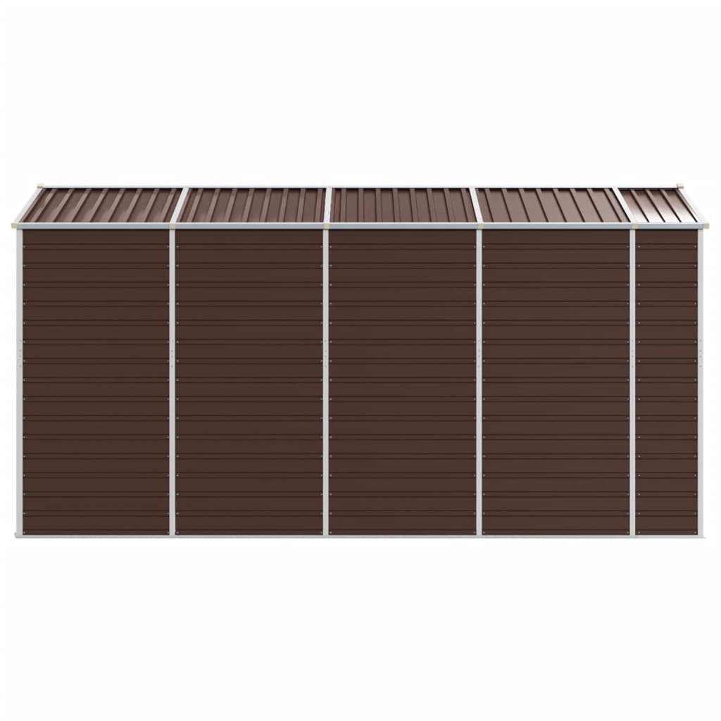 Casetta da giardino marrone 191x385x198 cm in acciaio zincato | homemem39
