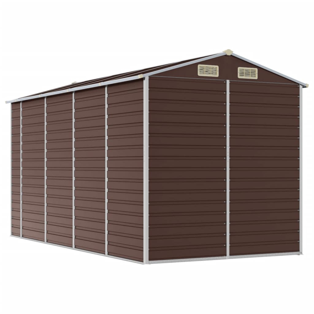 Capanno da Giardino Marrone 191x385x198 cm in Acciaio Zincato - homemem39