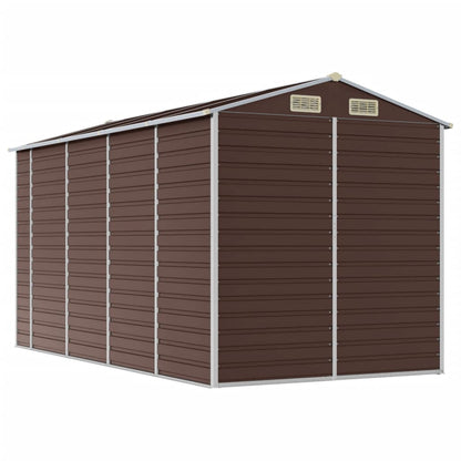 Capanno da Giardino Marrone 191x385x198 cm in Acciaio Zincato - homemem39