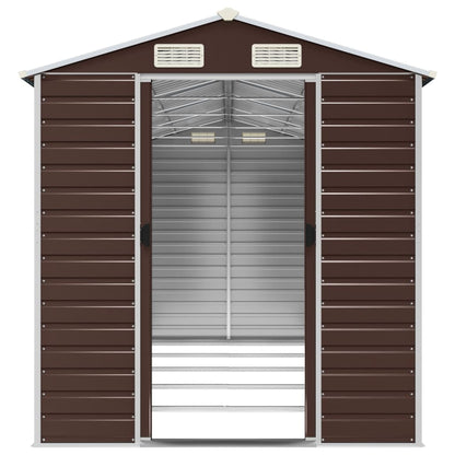 Capanno da Giardino Marrone 191x470x198 cm in Acciaio Zincato - homemem39