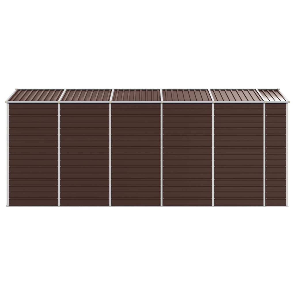 Casetta da giardino marrone 191x470x198 cm in acciaio zincato | homemem39