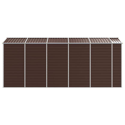 Casetta da giardino marrone 191x470x198 cm in acciaio zincato | homemem39