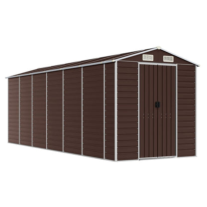Capanno da Giardino Marrone 191x555x198 cm in Acciaio Zincato - homemem39