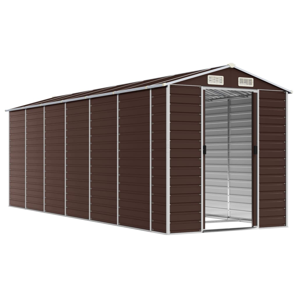 Casetta da giardino marrone 191x555x198 cm in acciaio zincato | homemem39