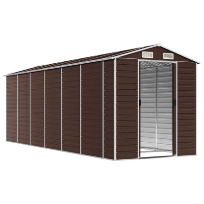 Casetta da giardino marrone 191x555x198 cm in acciaio zincato | homemem39