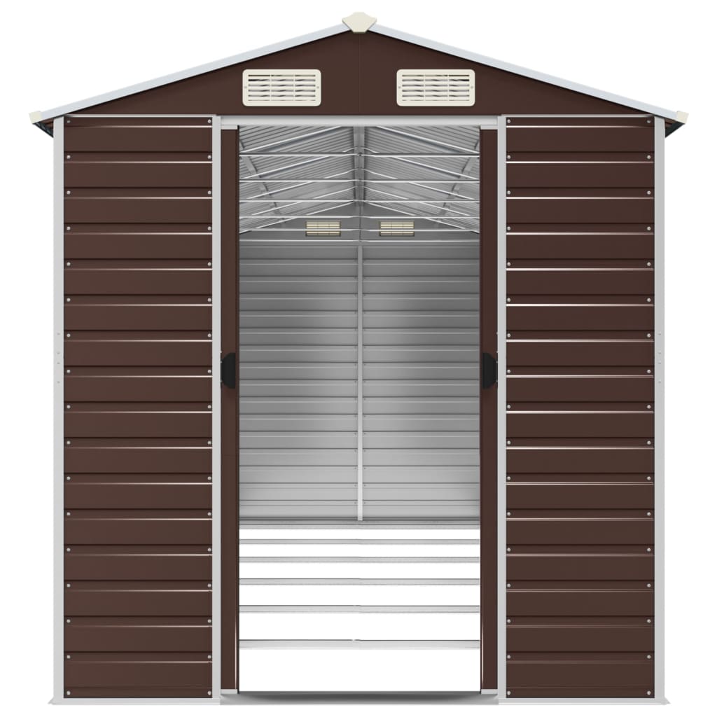 Casetta da giardino marrone 191x555x198 cm in acciaio zincato | homemem39