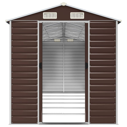 Capanno da Giardino Marrone 191x555x198 cm in Acciaio Zincato - homemem39
