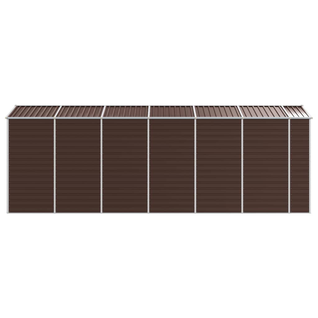 Capanno da Giardino Marrone 191x555x198 cm in Acciaio Zincato - homemem39