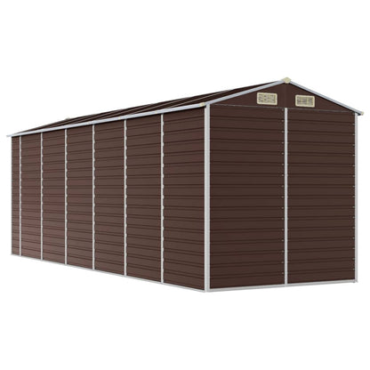 Casetta da giardino marrone 191x555x198 cm in acciaio zincato | homemem39