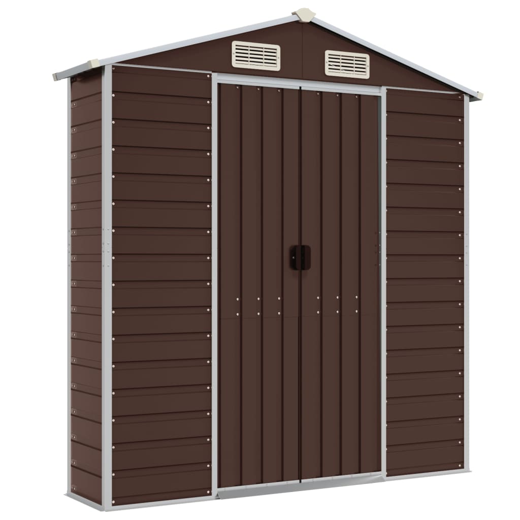 Casetta da giardino marrone 191x555x198 cm in acciaio zincato | homemem39