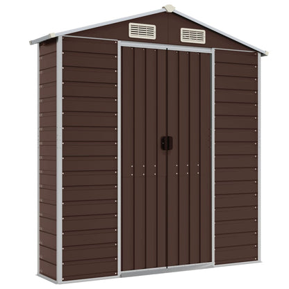 Casetta da giardino marrone 191x555x198 cm in acciaio zincato | homemem39