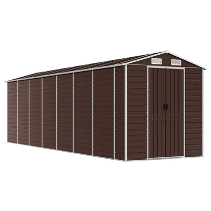 Casetta da giardino marrone 191x640x198 cm in acciaio zincato | homemem39