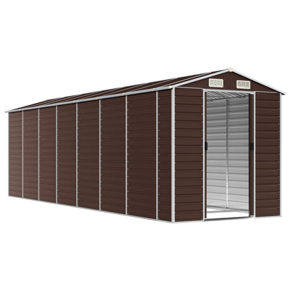 Casetta da giardino marrone 191x640x198 cm in acciaio zincato | homemem39