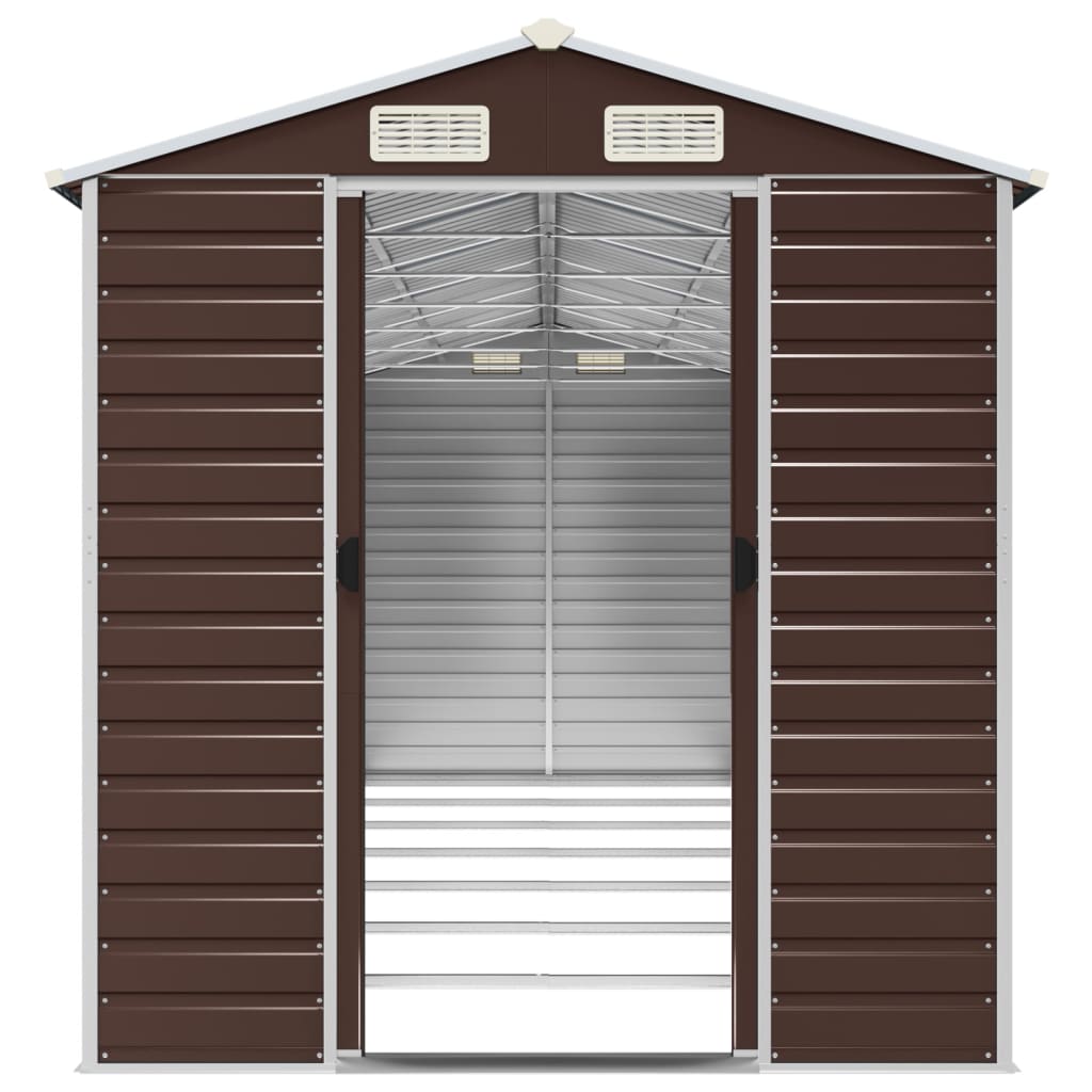 Casetta da giardino marrone 191x640x198 cm in acciaio zincato | homemem39