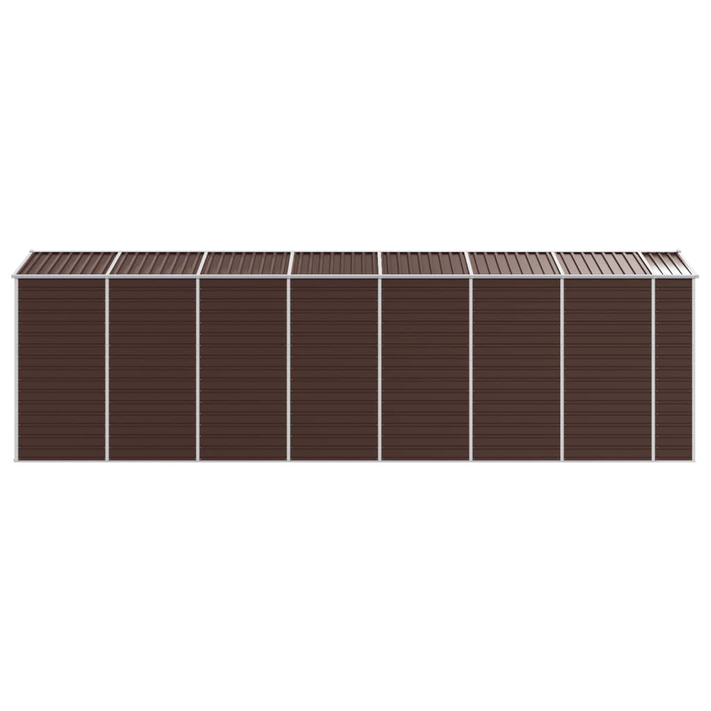 Casetta da giardino marrone 191x640x198 cm in acciaio zincato | homemem39