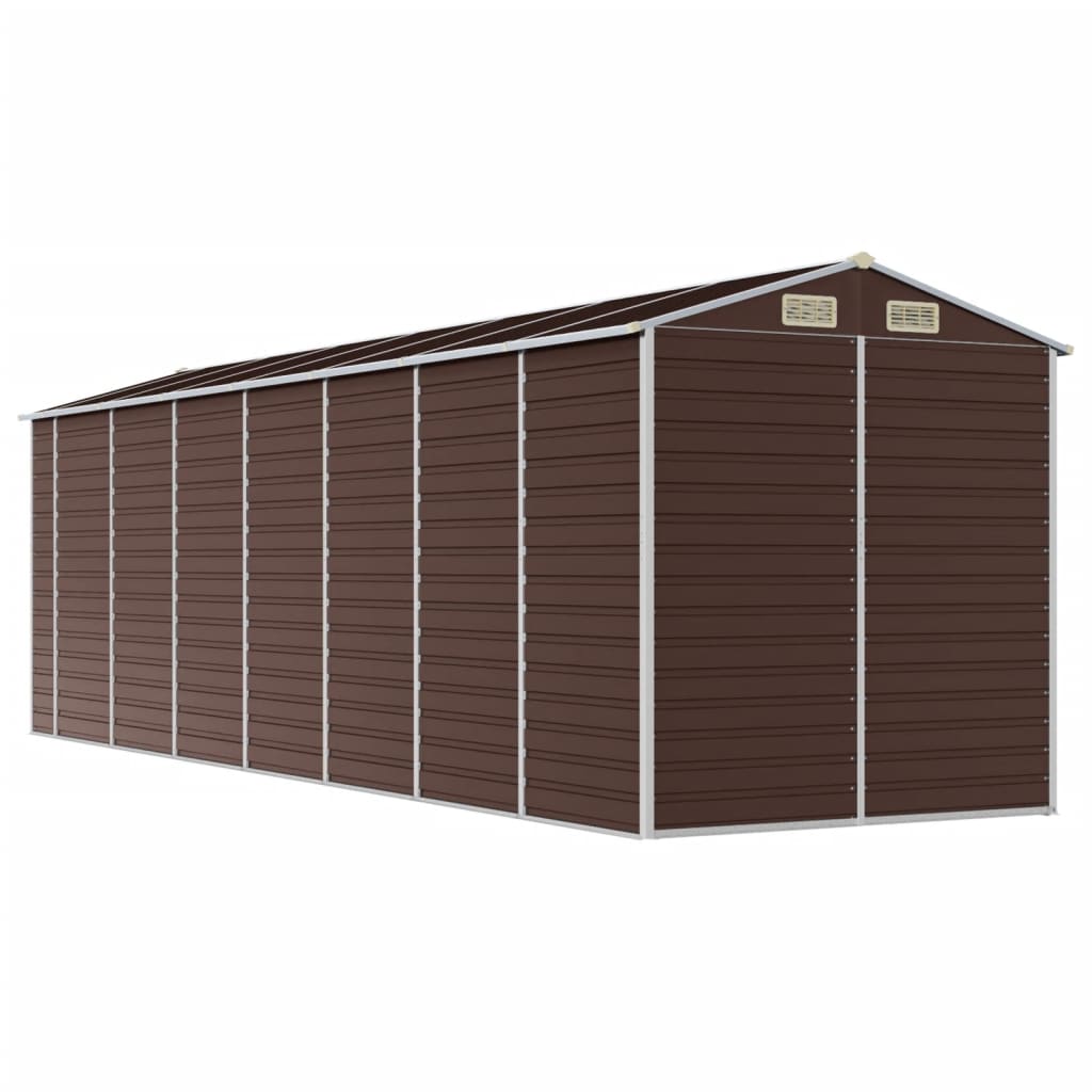 Casetta da giardino marrone 191x640x198 cm in acciaio zincato | homemem39