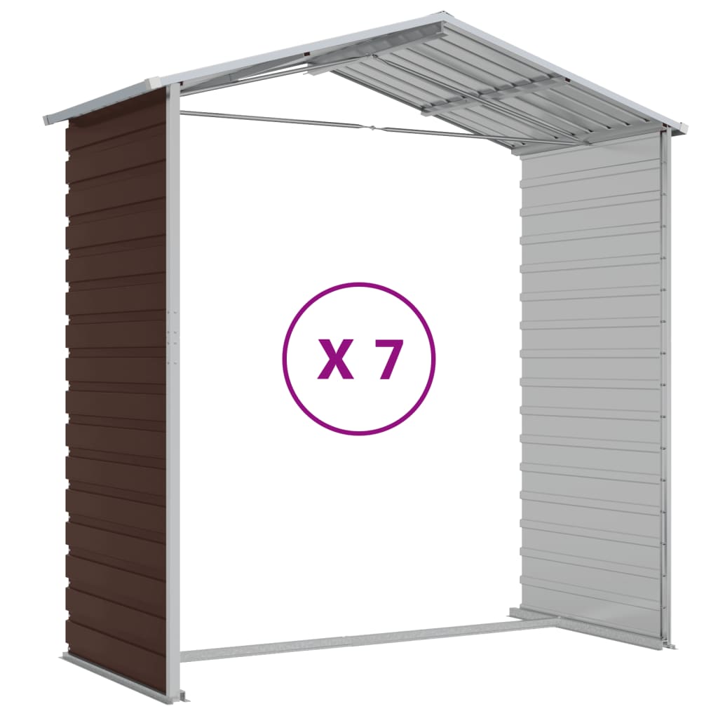 Capanno da Giardino Marrone 191x640x198 cm in Acciaio Zincato - homemem39