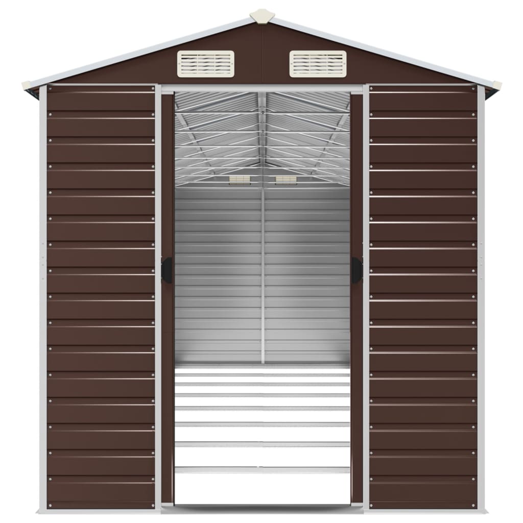 Capanno da Giardino Marrone 191x725x198 cm in Acciaio Zincato - homemem39