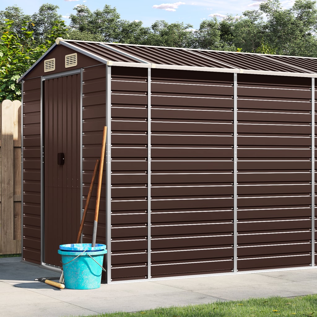 Capanno da Giardino Marrone 191x725x198 cm in Acciaio Zincato - homemem39