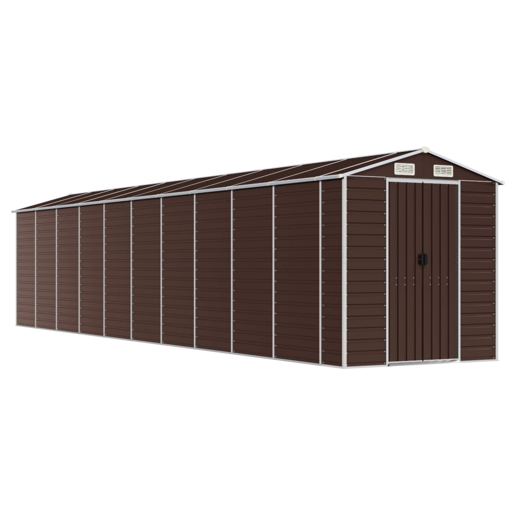 Capanno da Giardino Marrone 191x895x198 cm in Acciaio Zincato - homemem39