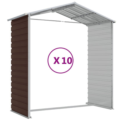 Capanno da Giardino Marrone 191x895x198 cm in Acciaio Zincato - homemem39