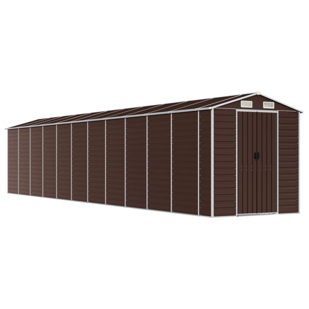 Capanno da Giardino Marrone 191x980x198 cm in Acciaio Zincato - homemem39