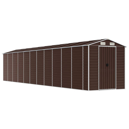 Capanno da Giardino Marrone 191x980x198 cm in Acciaio Zincato - homemem39