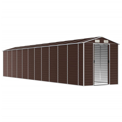 Capanno da Giardino Marrone 191x980x198 cm in Acciaio Zincato - homemem39