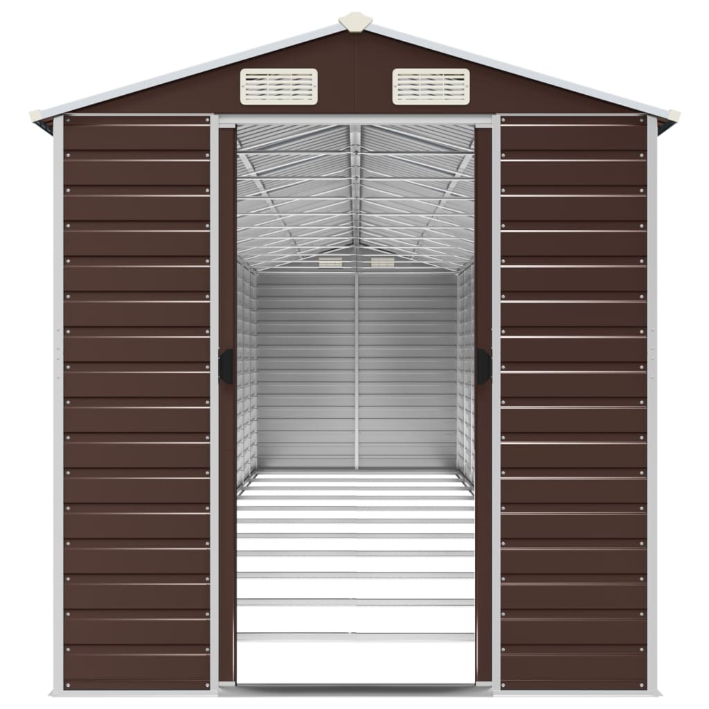 Capanno da Giardino Marrone 191x980x198 cm in Acciaio Zincato - homemem39