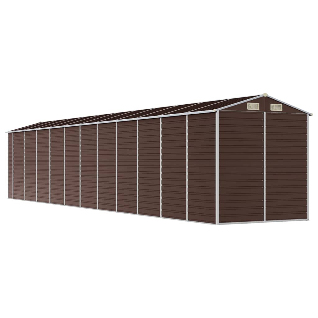 Capanno da Giardino Marrone 191x980x198 cm in Acciaio Zincato - homemem39