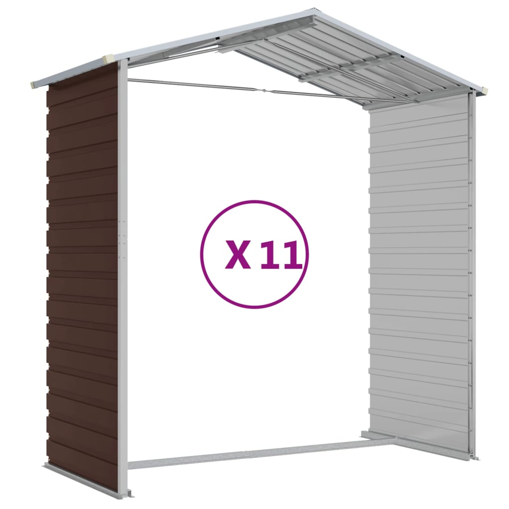 Capanno da Giardino Marrone 191x980x198 cm in Acciaio Zincato - homemem39