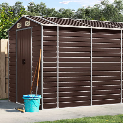 Capanno da Giardino Marrone 191x980x198 cm in Acciaio Zincato | homemem39