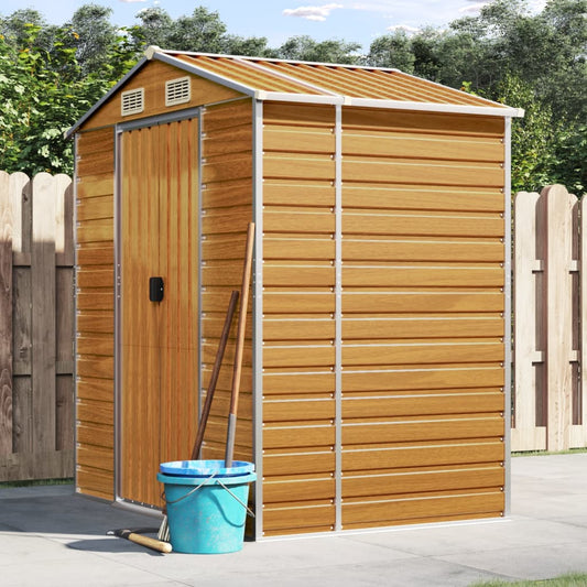 Capanno Giardino Marrone Chiaro 191x130x198cm Acciaio Zincato - homemem39