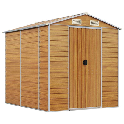 Casetta da giardino marrone chiaro 191x215x198 cm in acciaio zincato | homemem39