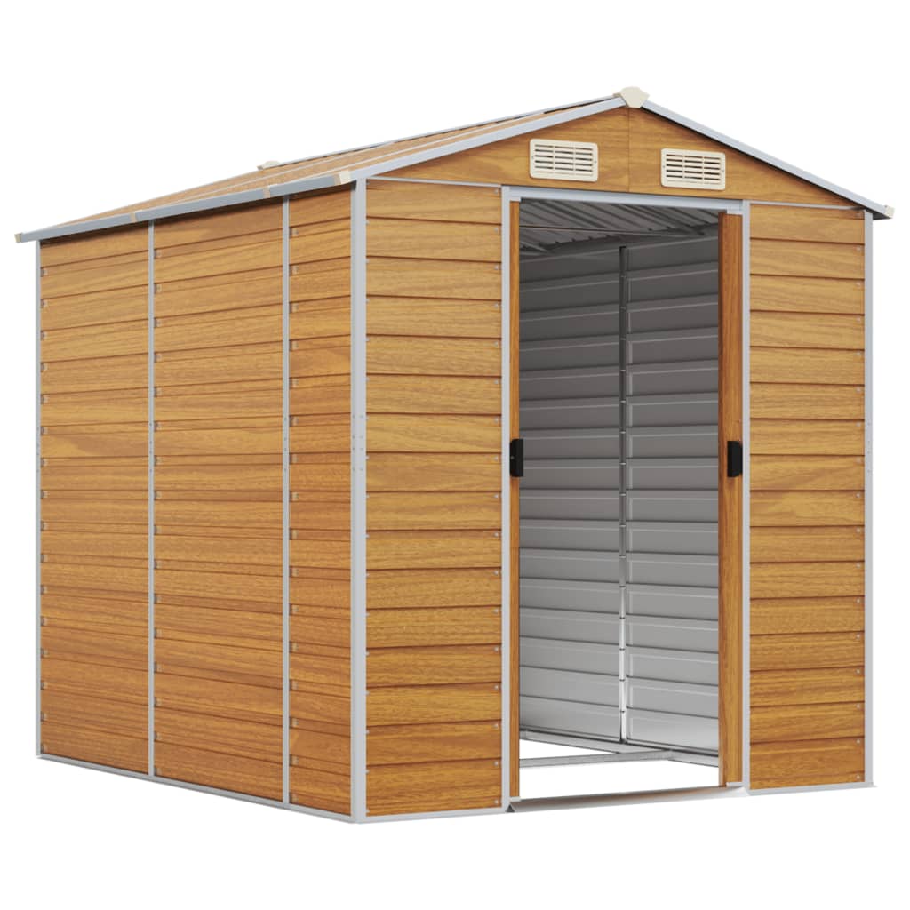 Casetta da giardino marrone chiaro 191x215x198 cm in acciaio zincato | homemem39