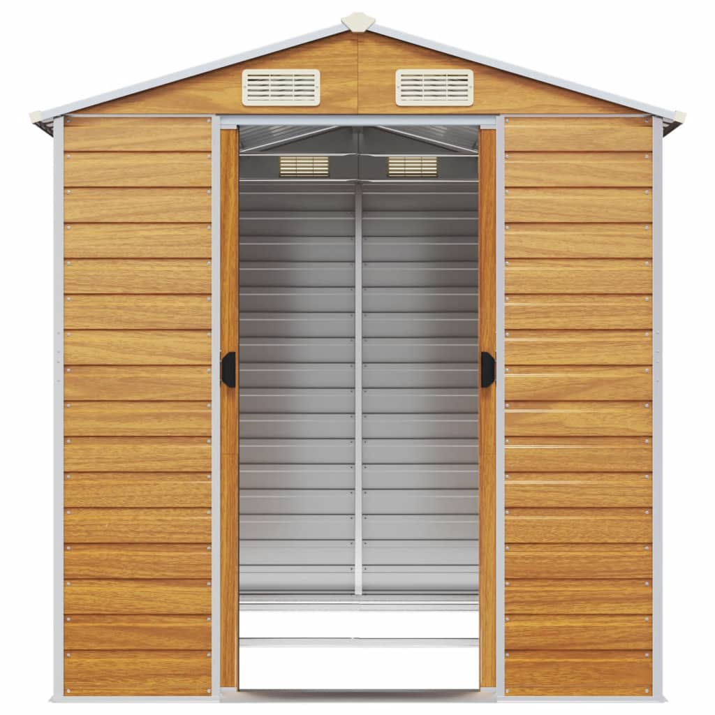 Casetta da giardino marrone chiaro 191x215x198 cm in acciaio zincato | homemem39