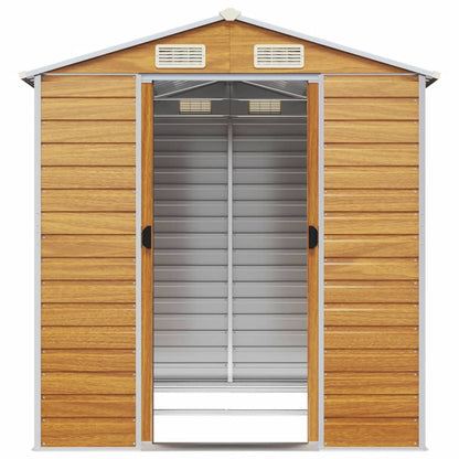 Casetta da giardino marrone chiaro 191x215x198 cm in acciaio zincato | homemem39