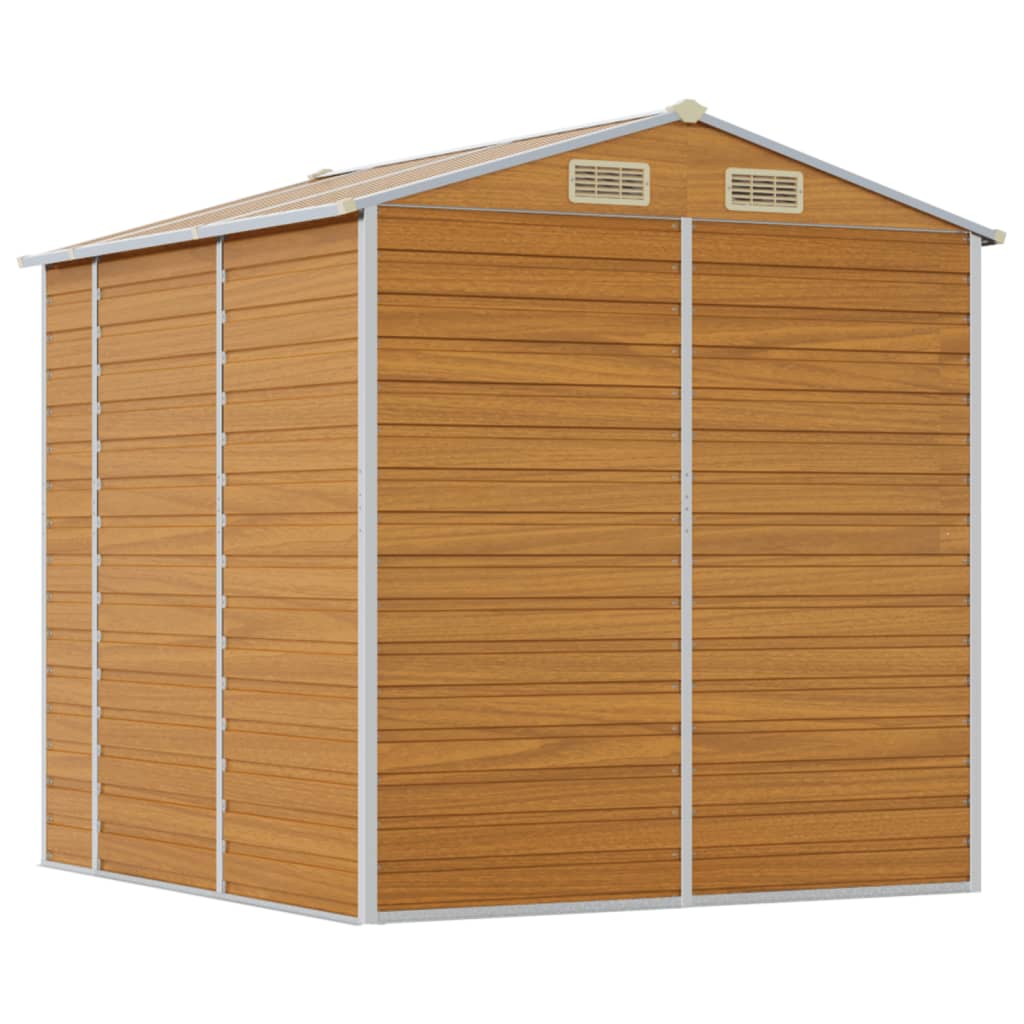 Casetta da giardino marrone chiaro 191x215x198 cm in acciaio zincato | homemem39