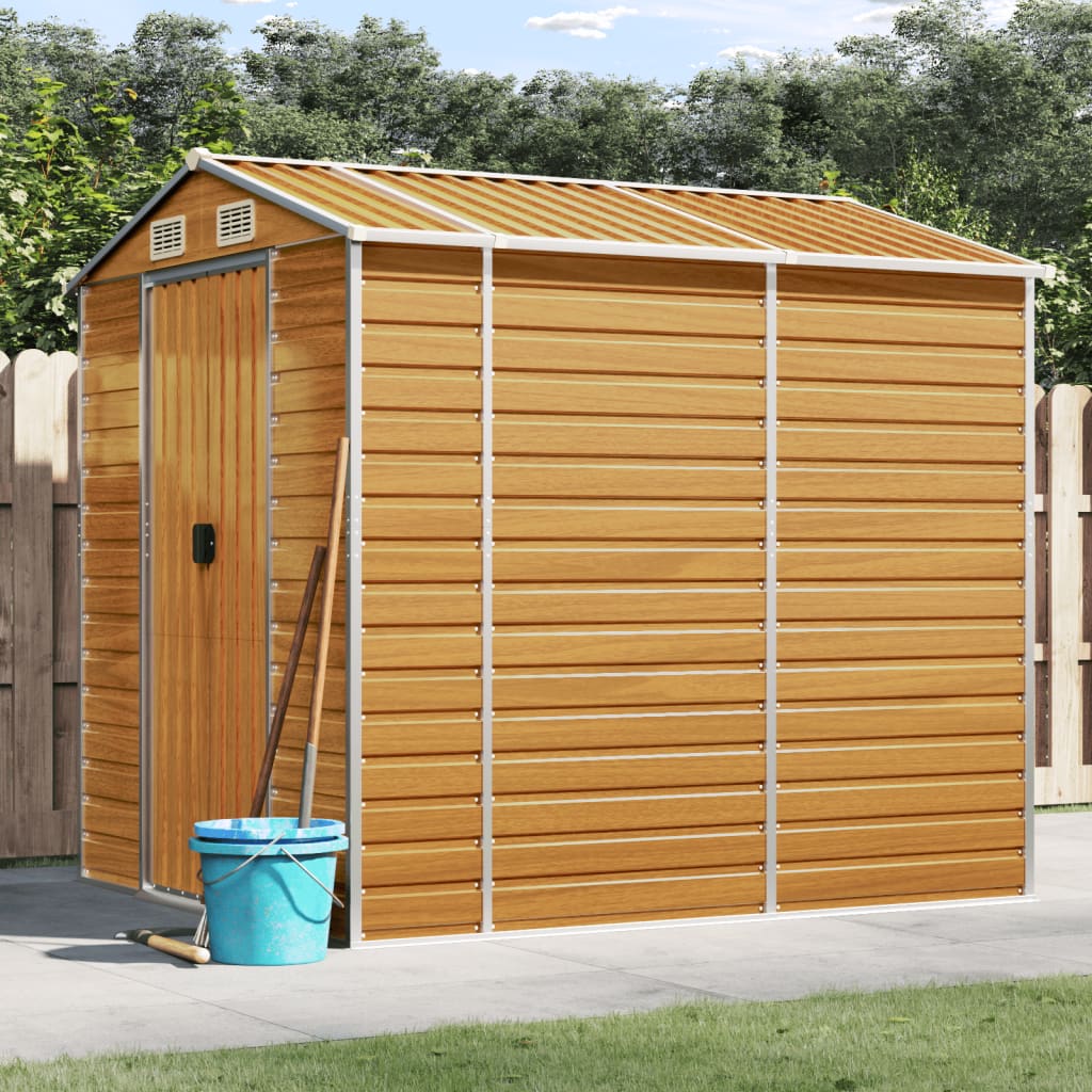 Casetta da giardino marrone chiaro 191x215x198 cm in acciaio zincato | homemem39