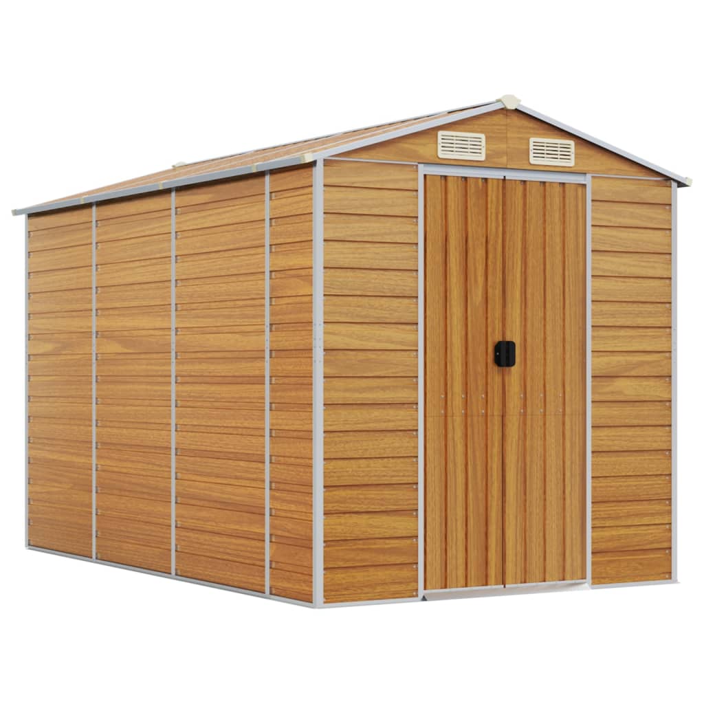 Casetta da giardino marrone chiaro 191x300x198 cm in acciaio zincato | homemem39