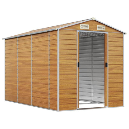 Casetta da giardino marrone chiaro 191x300x198 cm in acciaio zincato | homemem39