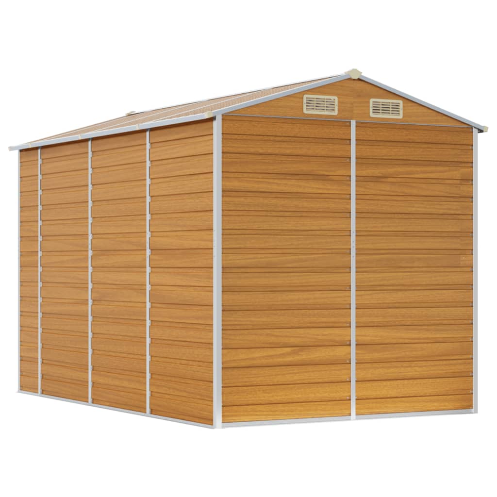 Casetta da giardino marrone chiaro 191x300x198 cm in acciaio zincato | homemem39